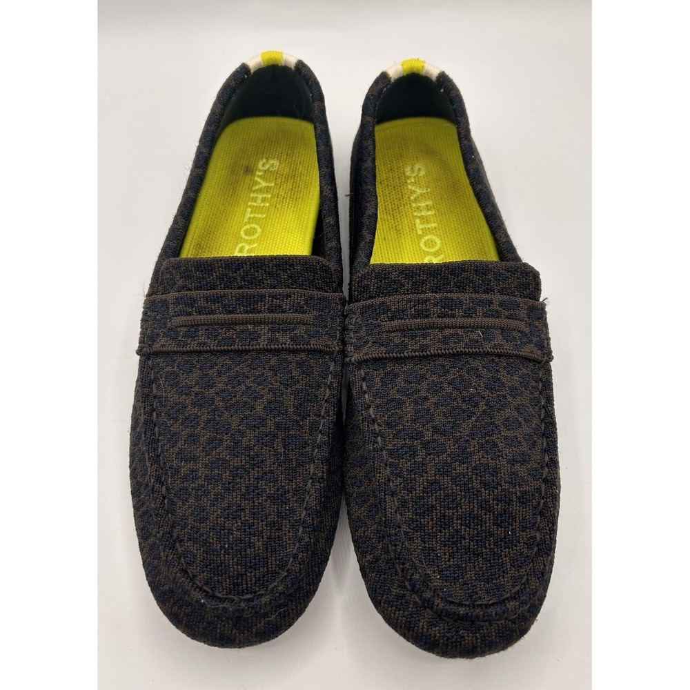 Rothy's Women The Driver Loafers Chocolate Spot Leopard Driving Mocs Size 11
